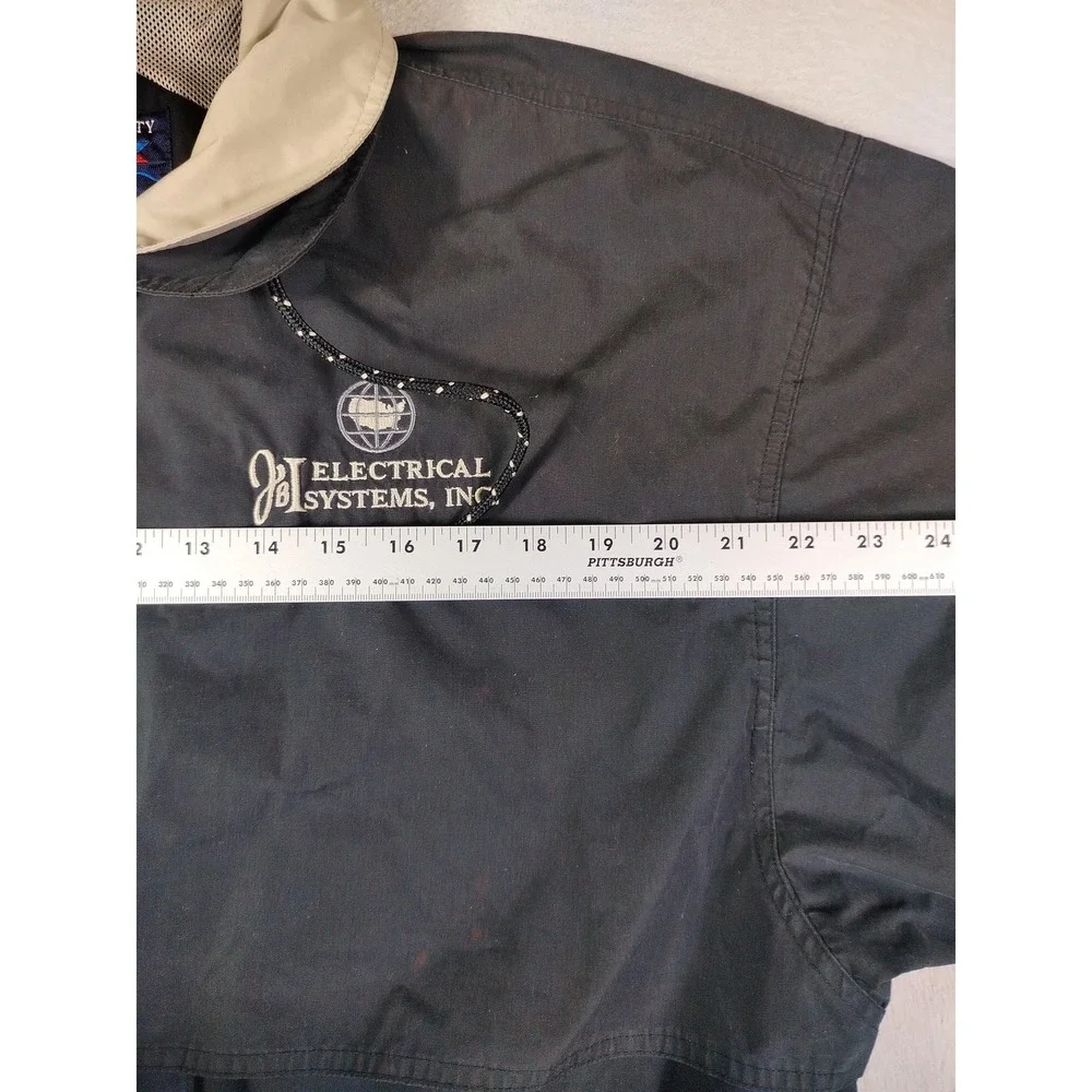 Vintage Port Authority Jacket Mens Large Black On Tour Windbreaker Workwear